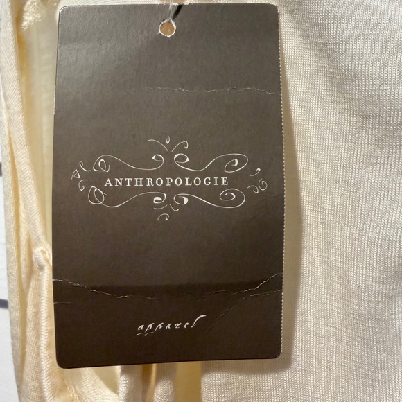 Anthropologie Language Carly Tunic Top Cream Twisted Back Bubble Hem Large NEW - Picture 8 of 12